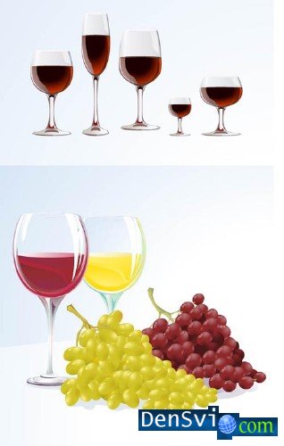 Wine and Grapes in Vector