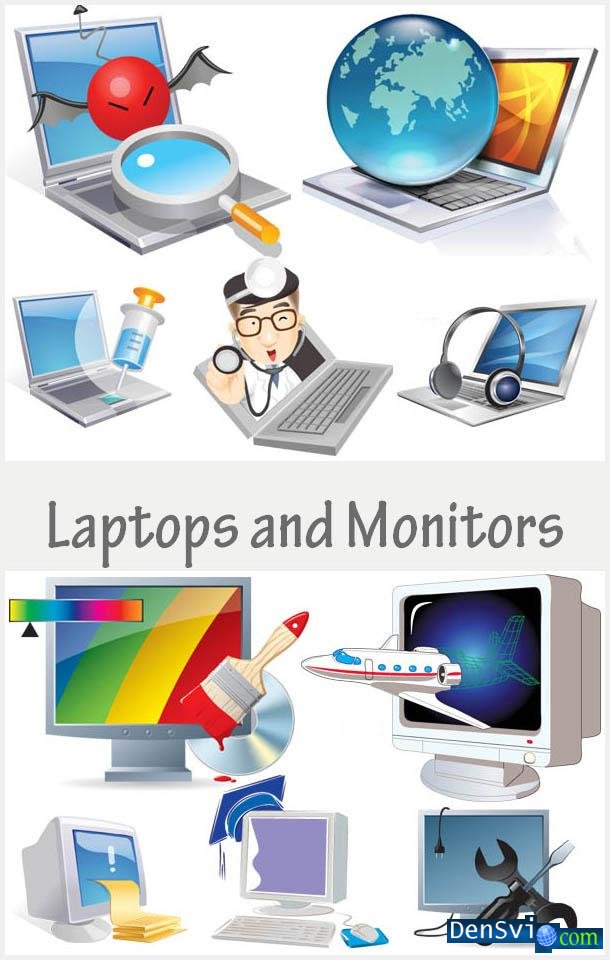 Laptops and Monitors Vector