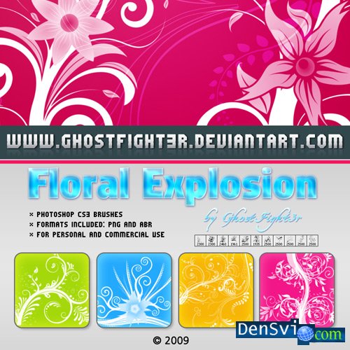 Floral explosion brushes -  