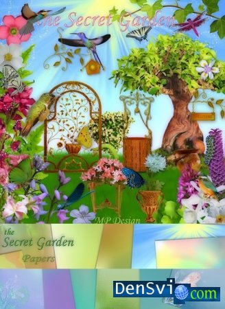 Skrap-set for Photoshop - Secret Garden