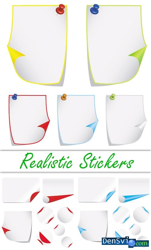    Realistic Stickers Vector