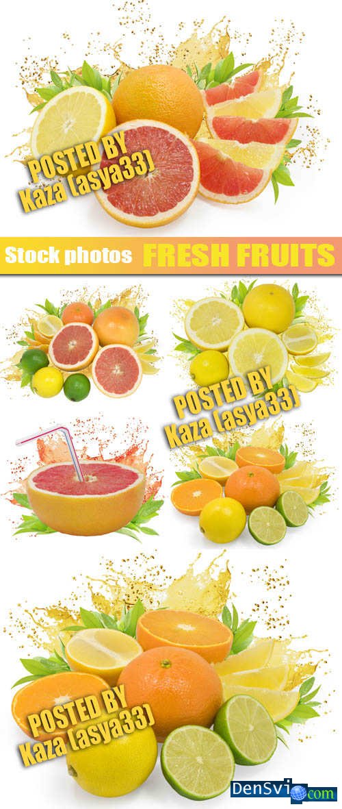 Растровый клипарт для Фотошопа - Свежие фрукты