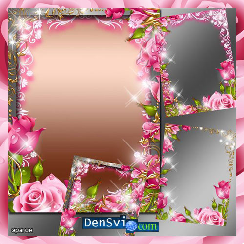 Рамки Фотошопа - Нежность розовых роз