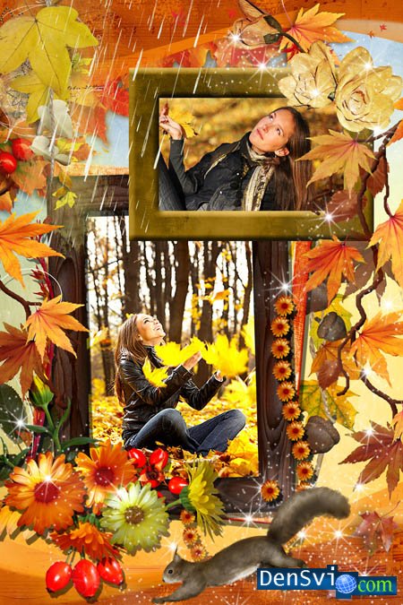 Осенняя рамка Фотошоп - Пышное природы увядание