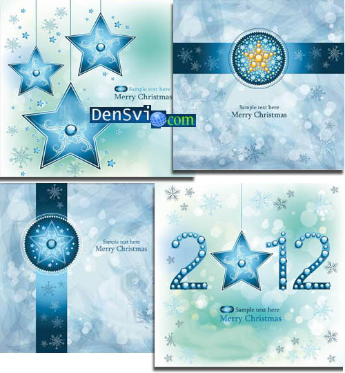 Фоны вектор - Новогодние звёзды 2012