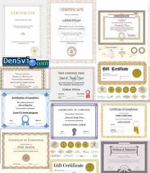 Сертификаты Дипломы шаблоны векторные скачать бесплатно