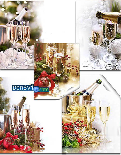 Фоны Фотошопа - Новогоднее шампанское