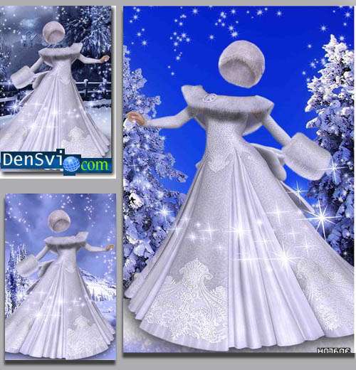 Шаблон костюм Фотошоп – Снежная королева