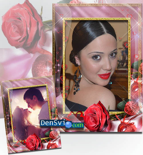 Романтическая рамка Фотошоп - Дивная роза