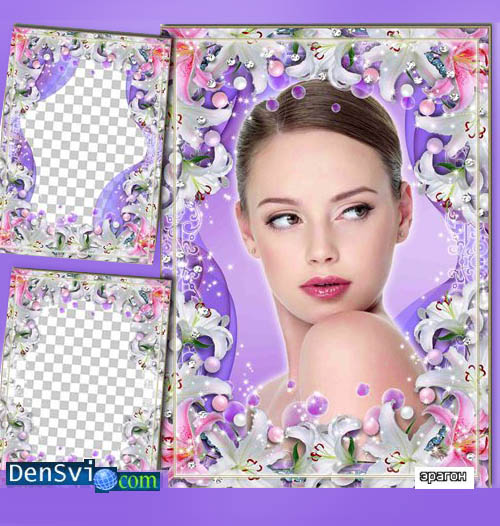Цветочные рамки Photoshop – Нежные лилии
