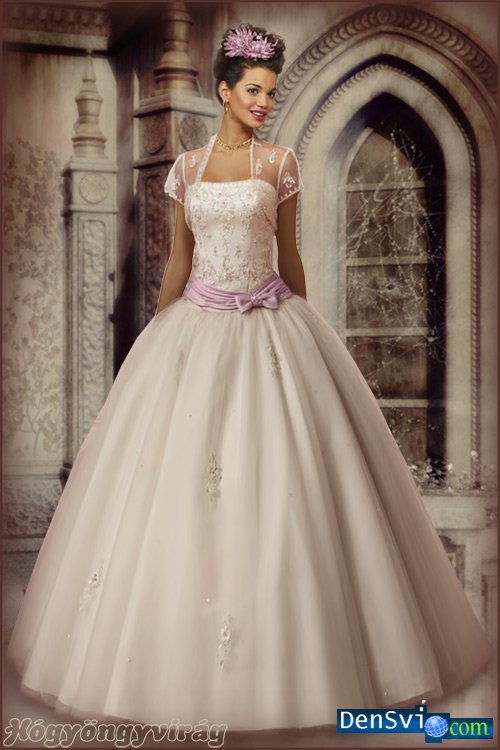 Шаблон костюм Фотошоп - Свадебное платье