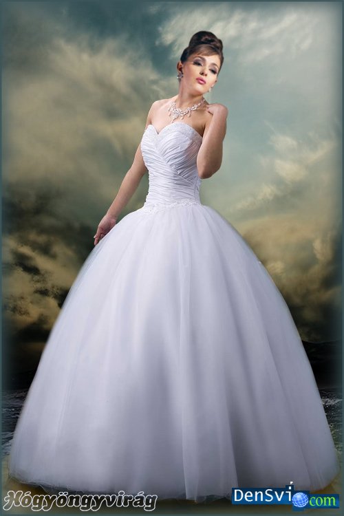 Шаблон Фотошоп - Невеста пышном белом платье