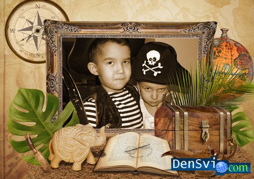 Рамка Фотошоп детская - Мои любимые пираты