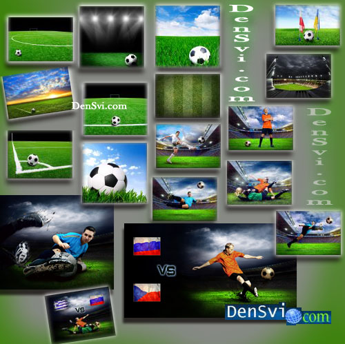 Футбол ЕВРО 2012 - Футбольные фоны Фотошоп - Растровые клипарты