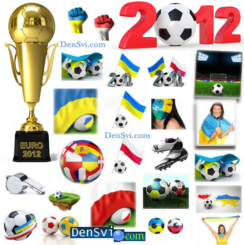 Украина Польша - Футбол ЕВРО 2012 - Лучшие растровые клипарты