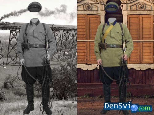 Шаблоны костюмы Фотошоп - Боец Красной Армии