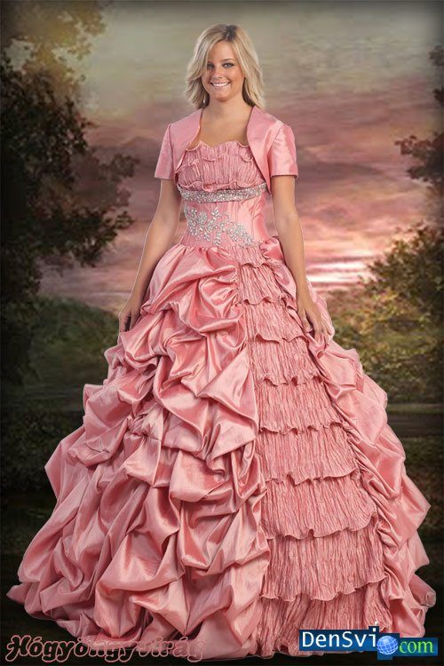 Костюмы Фотошоп -  Бальное розовое платье