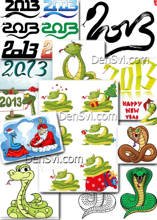 Змея - символ 2013 года в векторе