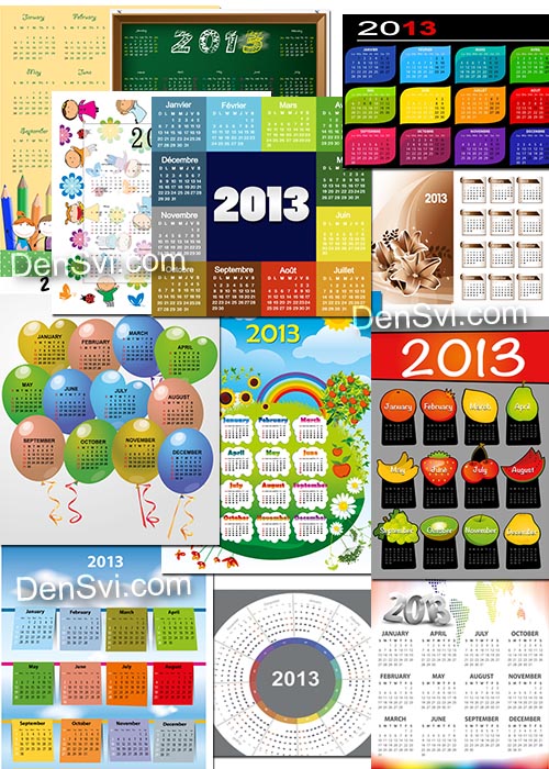 Календари 2013 - Векторная коллекция