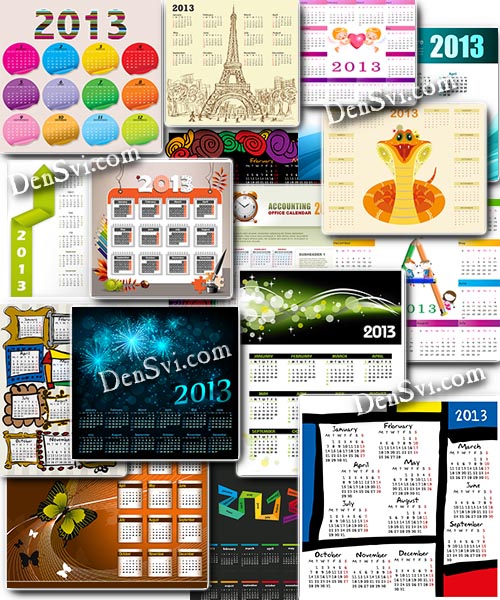 Календари 2013 - Разнообразие дизайнов