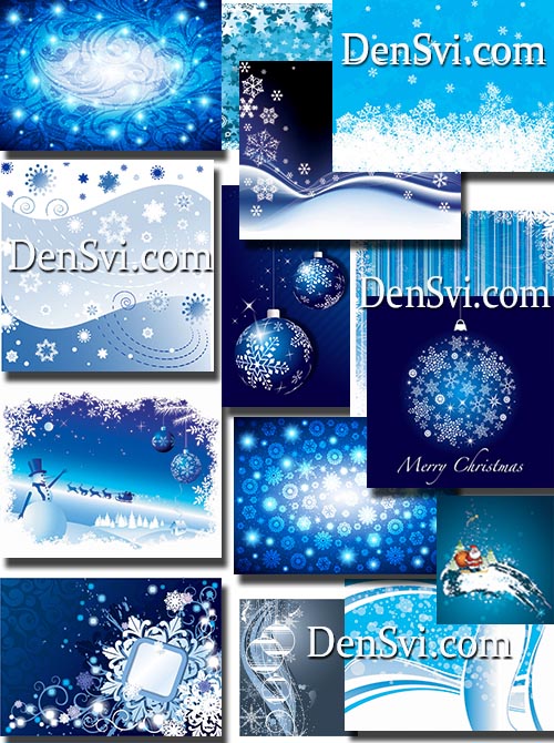 Зимние фоны - От синего к белому | Фоны со снежинками