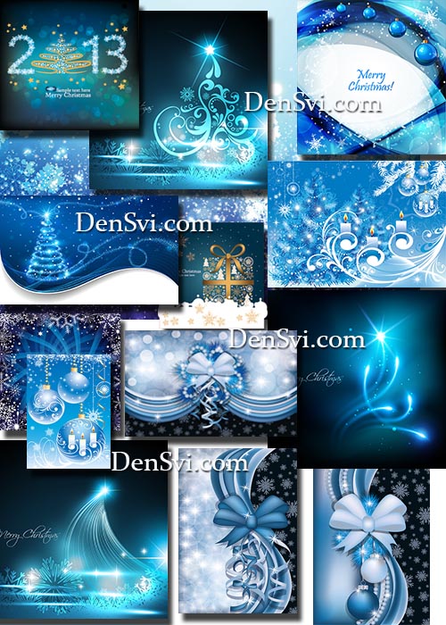 Зимние фоны - Новогодние фоны в синем, нежном голубом