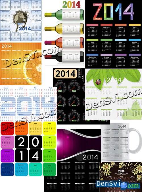 Календарная сетка 2014 - Лучшее в векторе