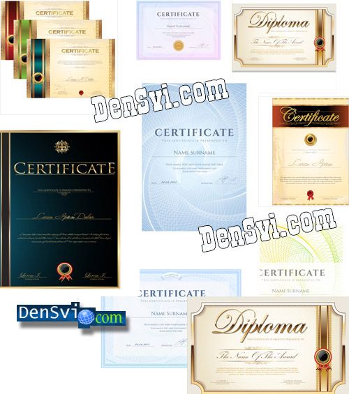 Бланки сертификатов - Векторный клипарт