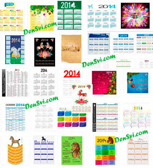 Календари 2014 - Красивые календарные сетки