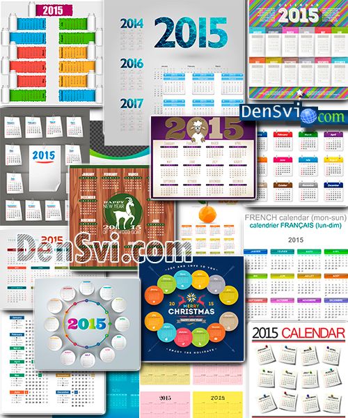 Календари 2015 - Разнообразие и календарные сетки