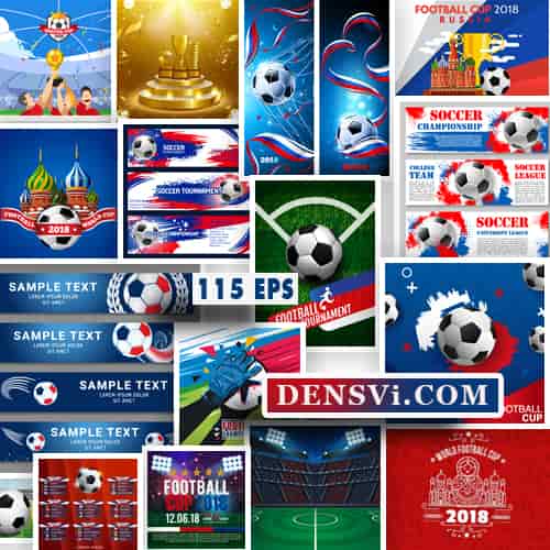 Футбол 2018 Чемпионат Мира векторный клипарт