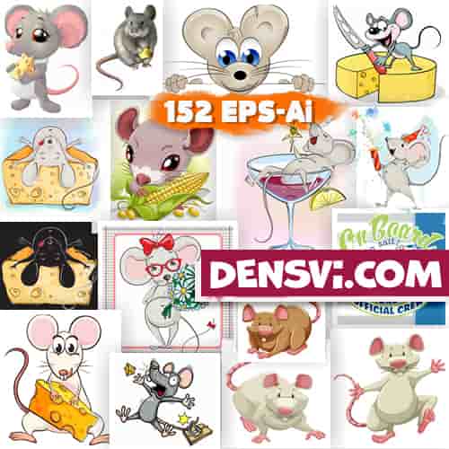 Крыса мышь в векторных клипартах — Символ 2020 EPS-Ai