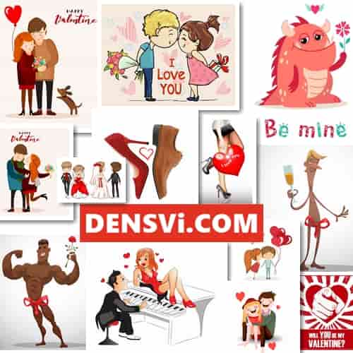 Loving couple with heart vector free download